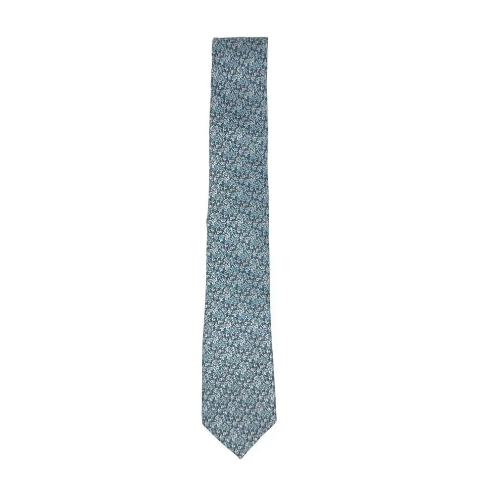 Nordstrom 100% Silk Brocade Blue Floral Necktie Classic Luxury Necktie NWOT